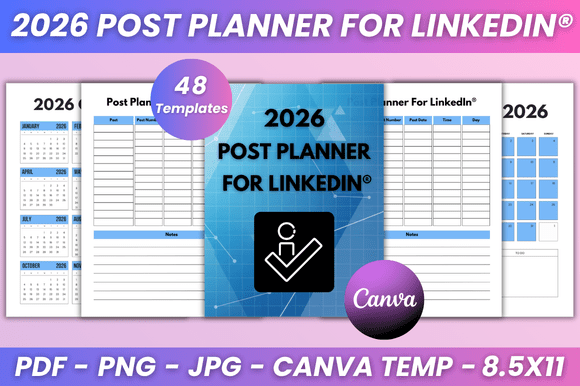 2026 Post Planner for LinkedIn® Kdp Interior: A Flexible Tool for Organized Content Planning