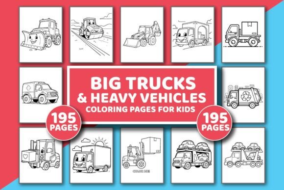 Big Trucks Heavy Vehicles Coloring Art – A Practical Resource for Creators and Enthusiasts