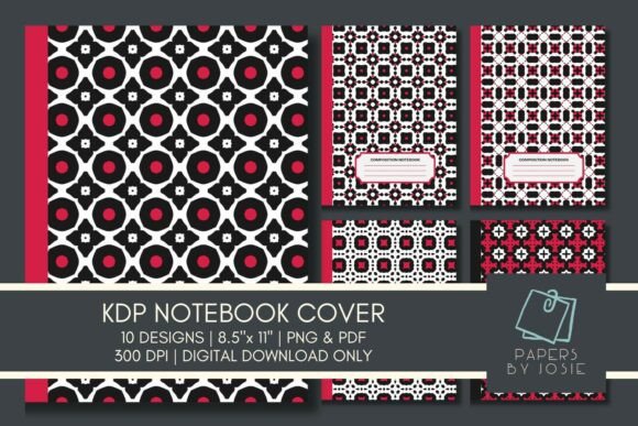 Black Red Geometric KDP Notebook Cover: Streamlining Your Low-Content Publishing Workflow