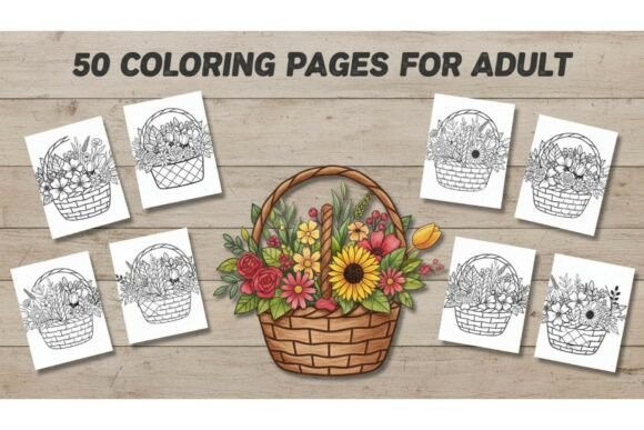 Coloring Pages for Adults: Finding Calm and Creativity with Floral Basket Designs