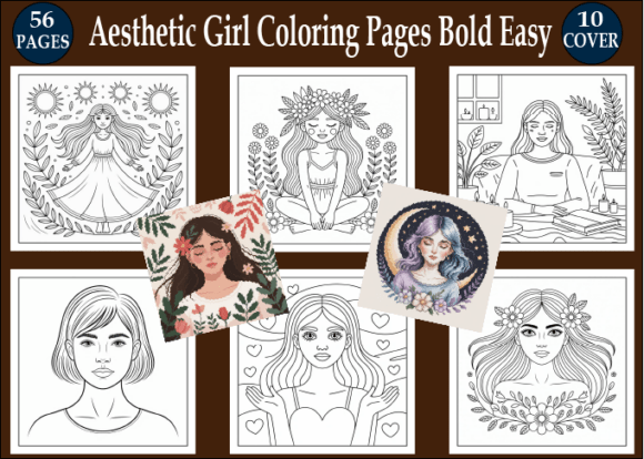 Embrace Creativity and Calm with Bold and Easy Aesthetic Girl Coloring Pages