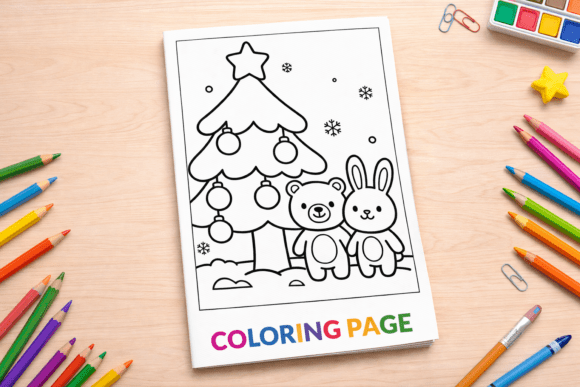 Exploring the Cute Bear and Bunny Christmas Tree Coloring Page for Holiday Projects