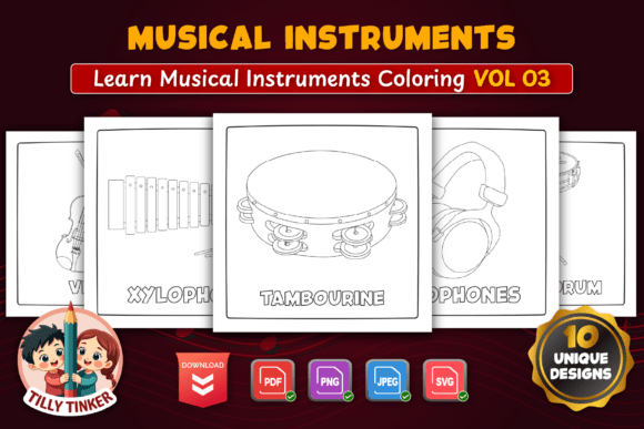 Musical Instruments Coloring Page Vol 03