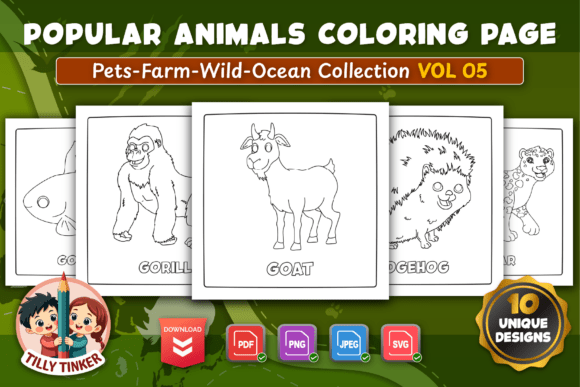 Popular Animals Coloring Pages Vol 05
