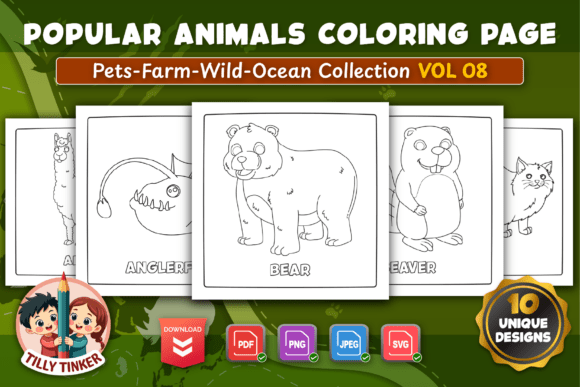 Popular Animals Coloring Pages Vol 08