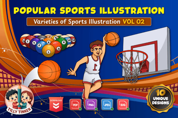 Popular Sports Illustration Vol 02: A Versatile Collection for Modern Creators