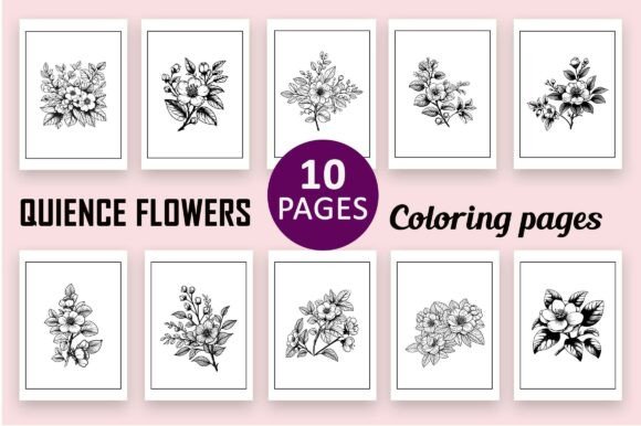 Quience Flower Coloring Pages for Adults