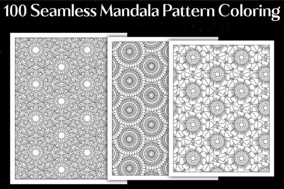 Seamless Mandala Pattern Coloring Pages for Relaxation